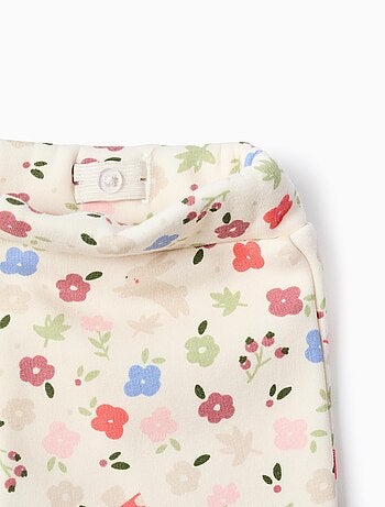 Legging évasé en coton peigné à motif floral