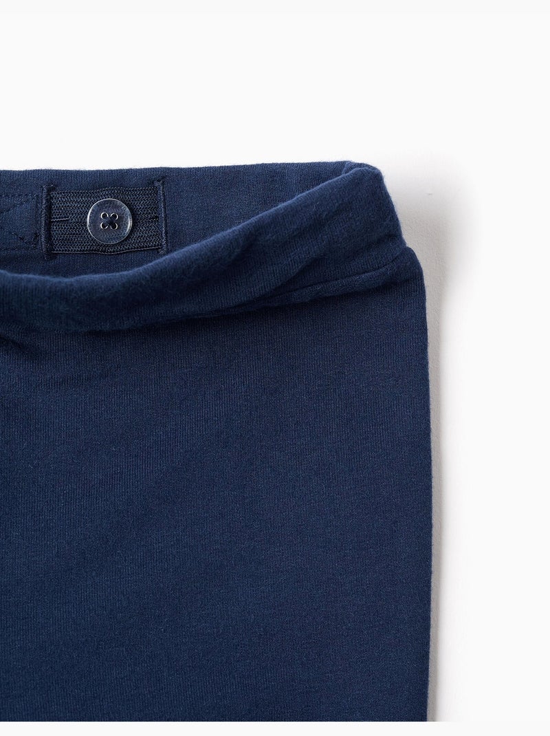 Legging évasé en coton peigné Bleu foncé - Kiabi
