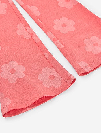 Legging évasé en coton recyclé avec motif floral