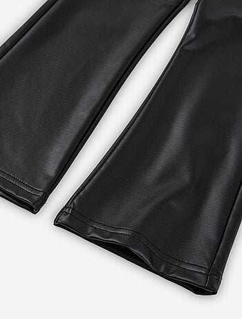 Legging évasé en cuir synthétique