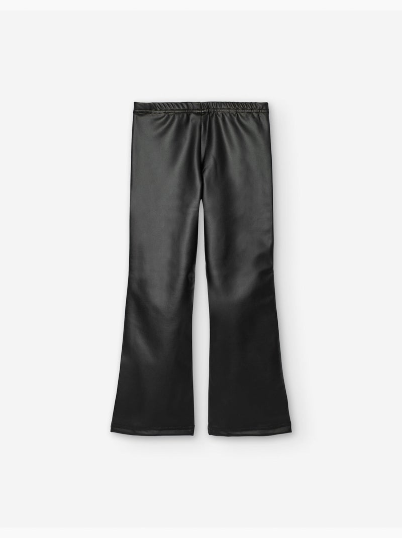Legging évasé en cuir synthétique Noir - Kiabi