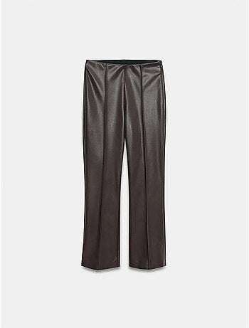 Legging évasé en simili cuir à taille haute dilvin