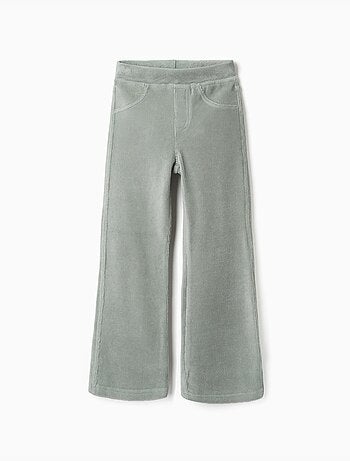Legging évasé en velours côtelé avec taille élastique