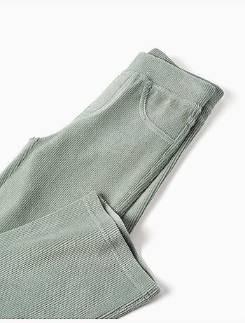 Legging évasé en velours côtelé avec taille élastique
