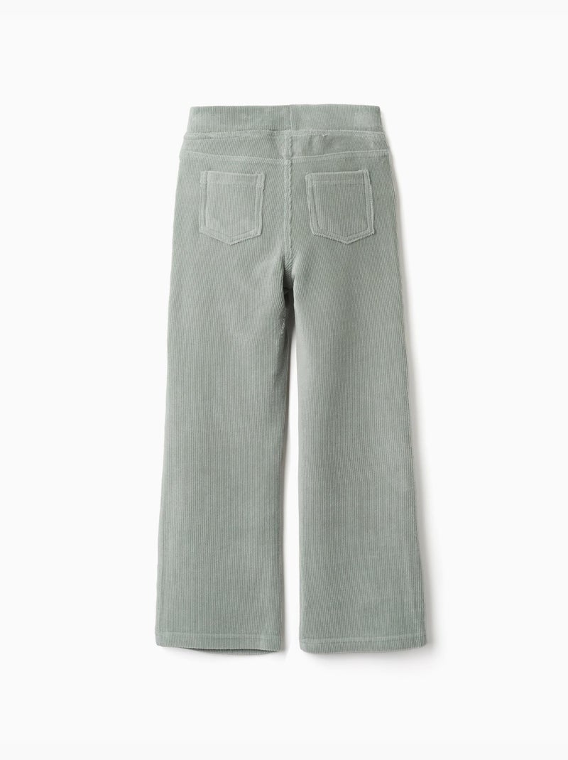 Legging évasé en velours côtelé avec taille élastique Vert - Kiabi