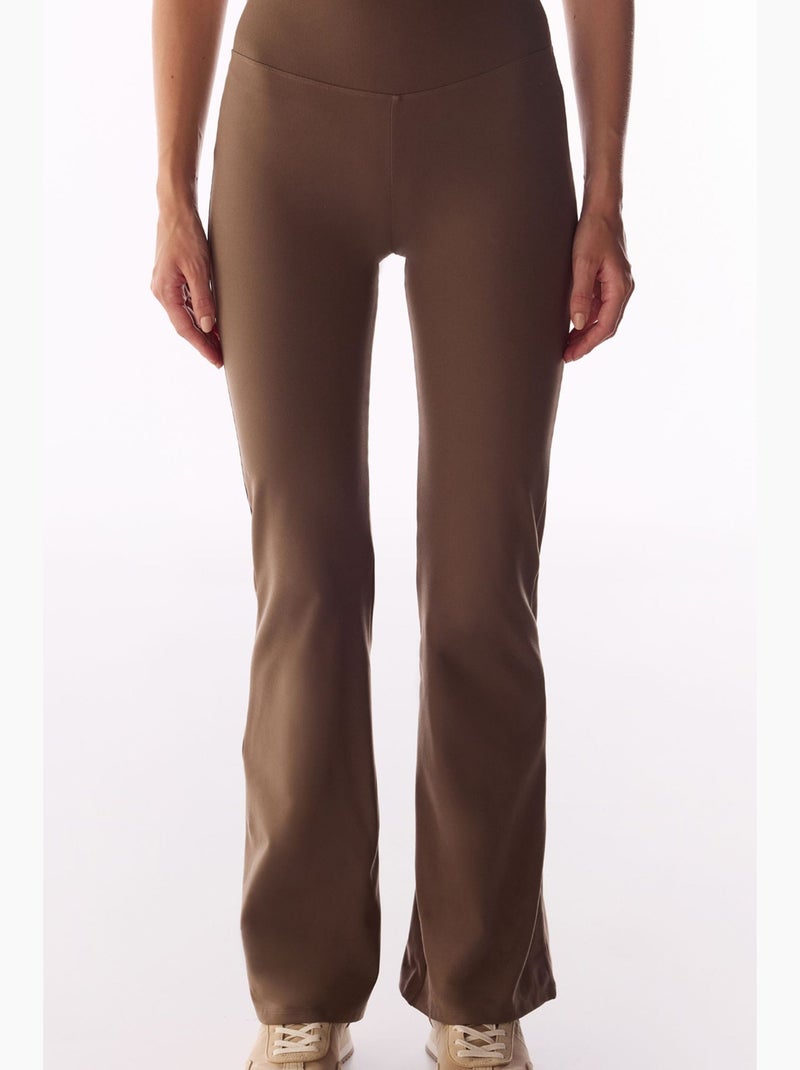 Legging évasé soft feel penti Marron - Kiabi