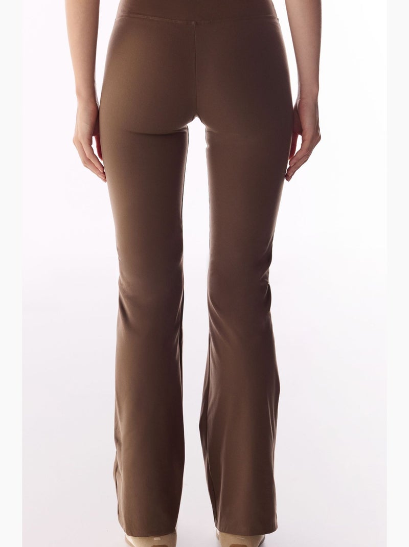 Legging évasé soft feel penti Marron - Kiabi