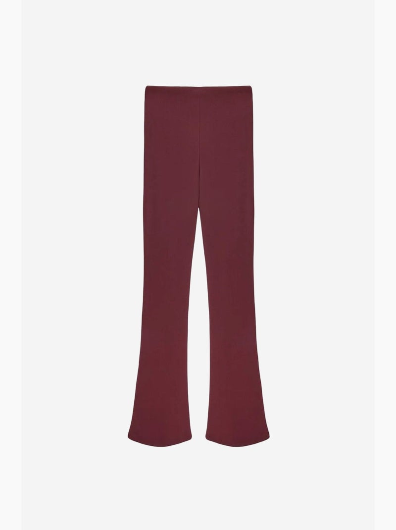 Legging évasé taille haute avec bouton dilvin Rouge bordeaux - Kiabi