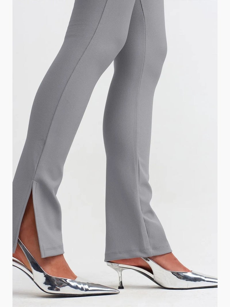 Legging évasé taille haute avec fente dilvin Gris - Kiabi