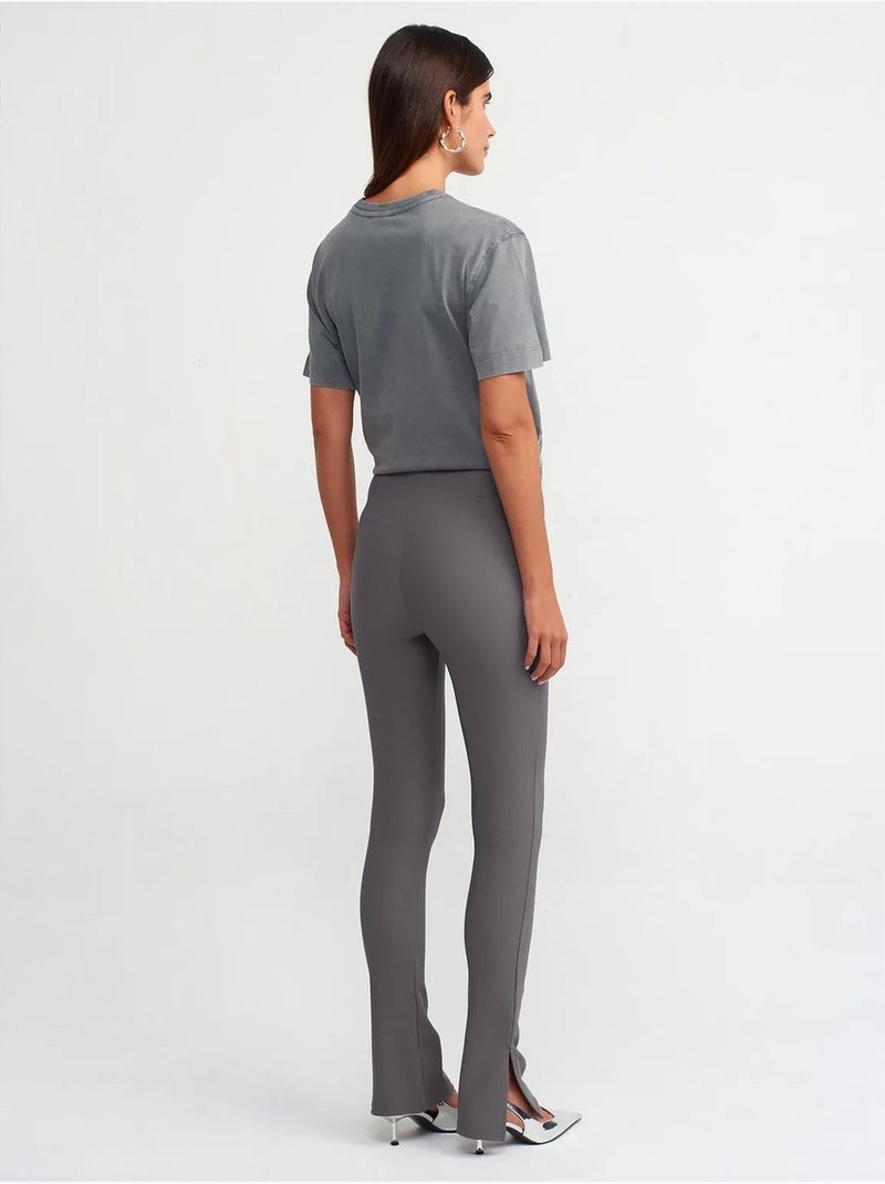 Legging Évasé Taille Haute Avec Fente gris anthracite - Kiabi