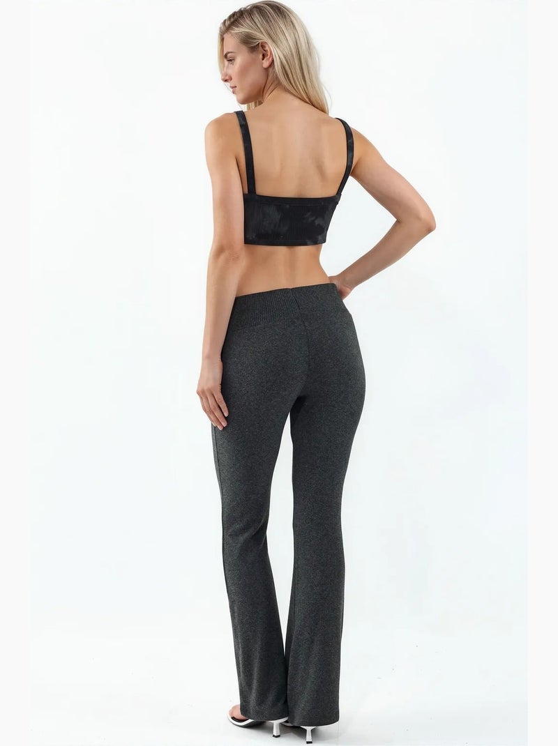 Legging évasé taille haute busem Gris Noir - Kiabi
