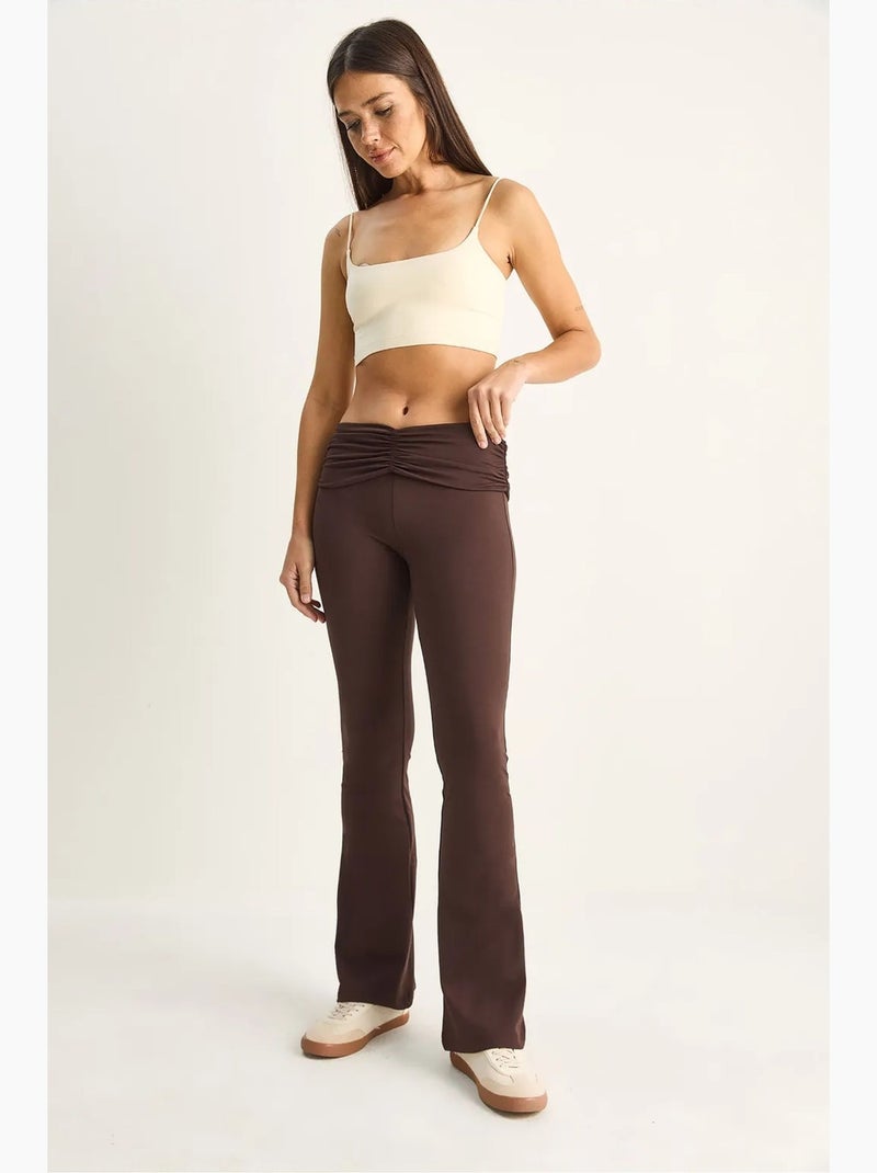 Legging évasé taille haute lucci Marron chocolat - Kiabi