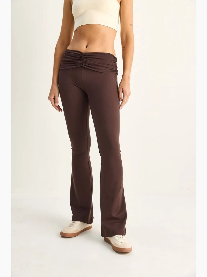 Legging évasé taille haute lucci Marron chocolat - Kiabi