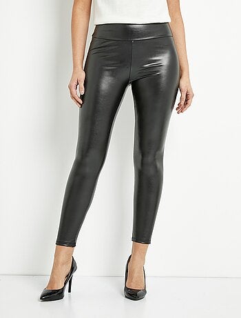 Legging faux cuir doublé polaire