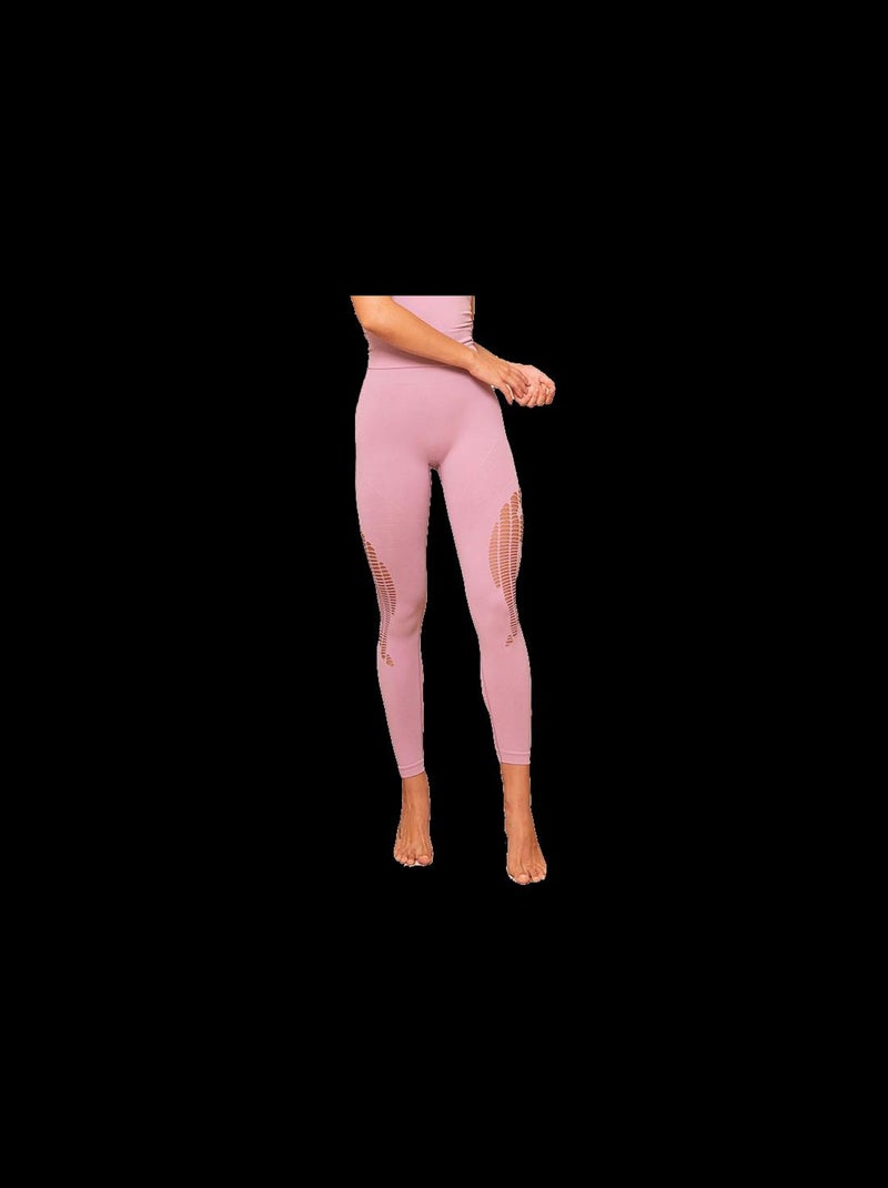 Legging Femme Fitness sans coutures Fibre Emana Taille haute, Butterfly Rose - Kiabi
