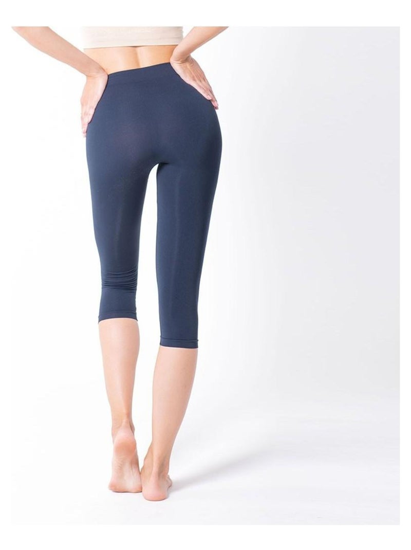 Legging Femme Fitness sans coutures Fibre Emana Taille haute, Lena Bleu Bleu marine - Kiabi