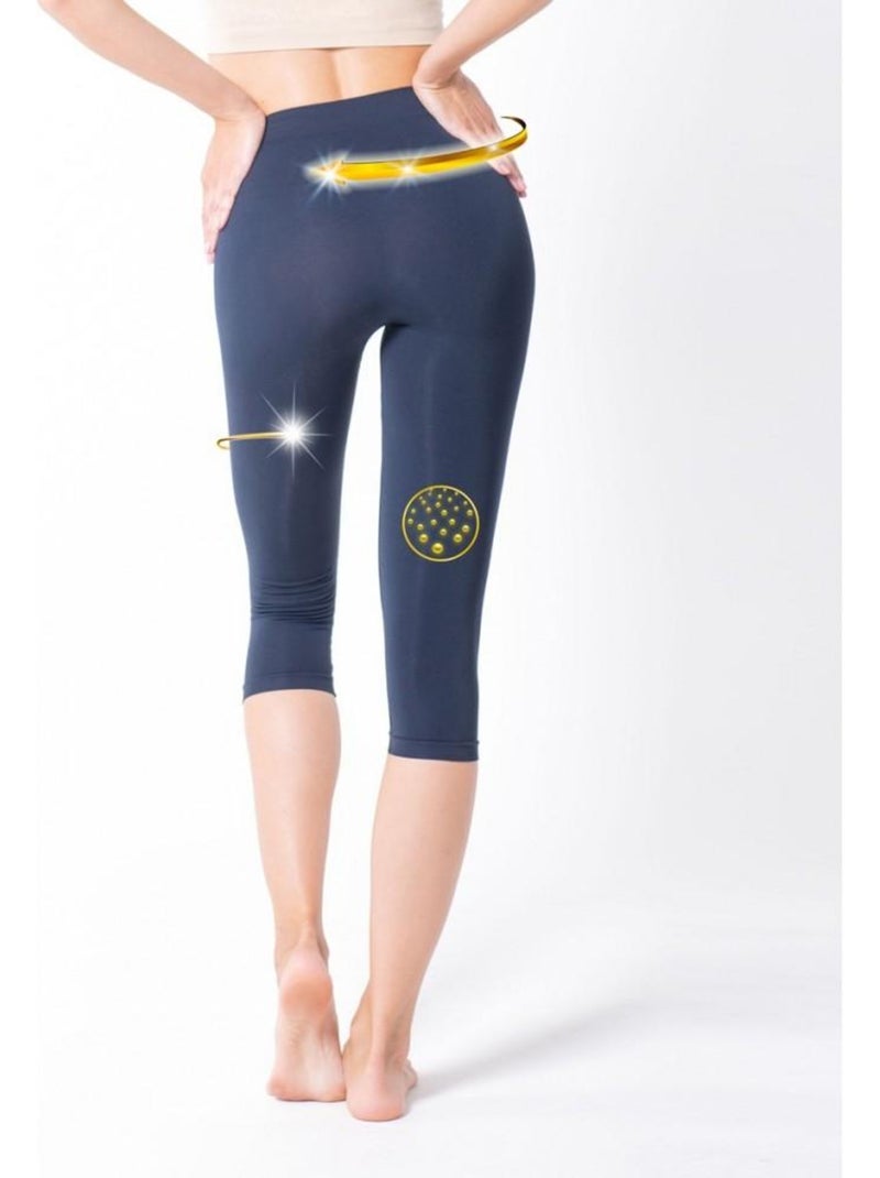 Legging Femme Fitness sans coutures Fibre Emana Taille haute, Lena Bleu Bleu marine - Kiabi