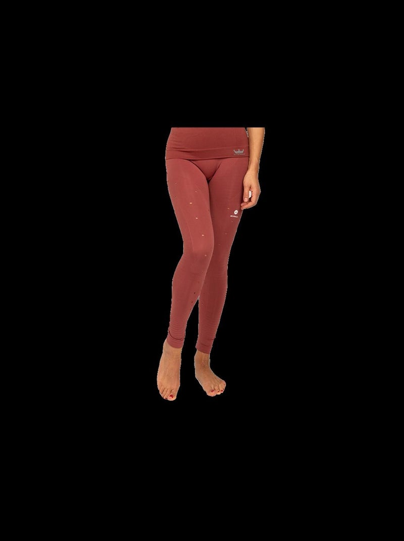 Legging Femme Fitness sans coutures Fibre Emana Taille haute, Namasté Marron - Kiabi