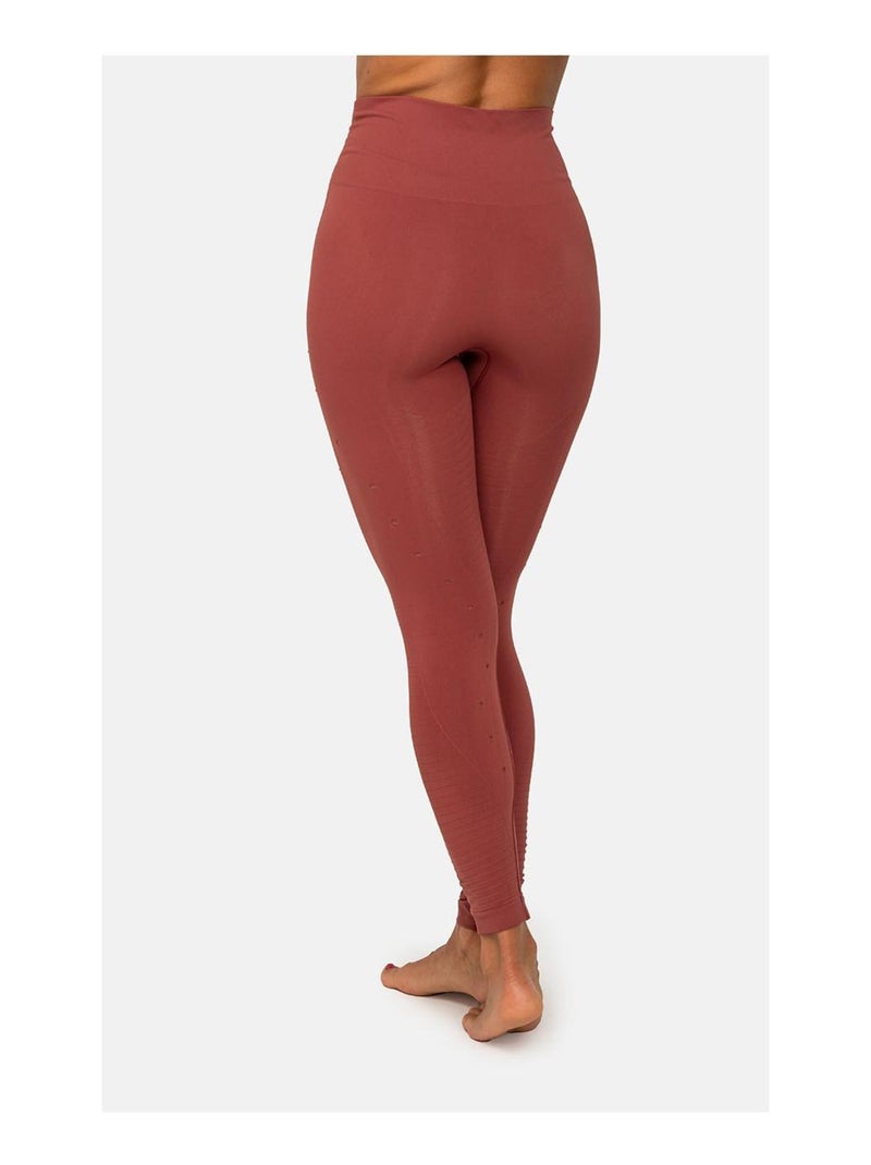 Legging Femme Fitness sans coutures Fibre Emana Taille haute, Namasté Marron - Kiabi