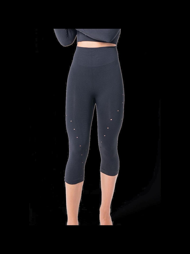 Legging Femme Fitness sans coutures Fibre Emana Taille haute, Namasté Noir Noir - Kiabi
