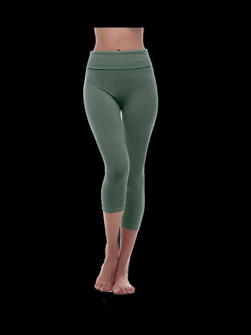 Legging Femme Fitness sans coutures Fibre Emana Taille haute Namaste Vert Kiabi 44.95