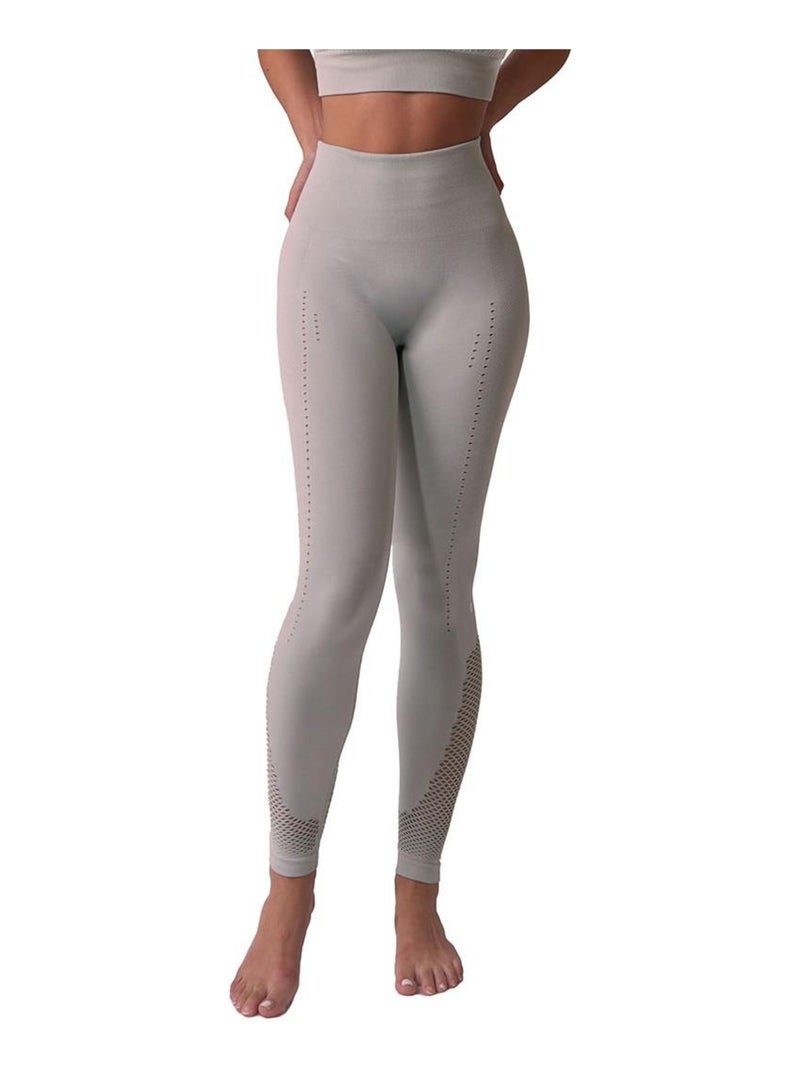 Legging Femme Fitness sans coutures Fibre Emana Taille haute, Tokio Noir Noir - Kiabi