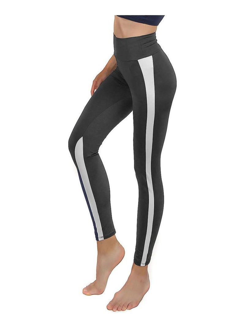 Legging Femme Fitness Taille haute, Bikram Noir Noir - Kiabi