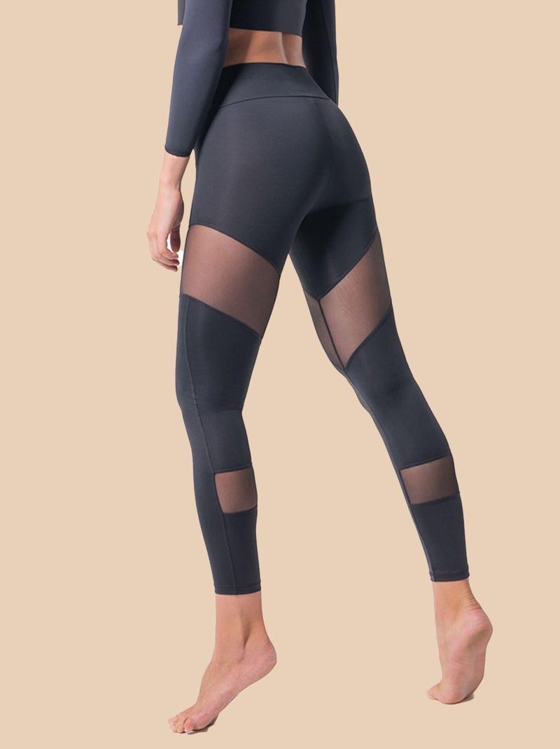 Legging Femme Fitness Taille haute, Chipre Noir Noir - Kiabi