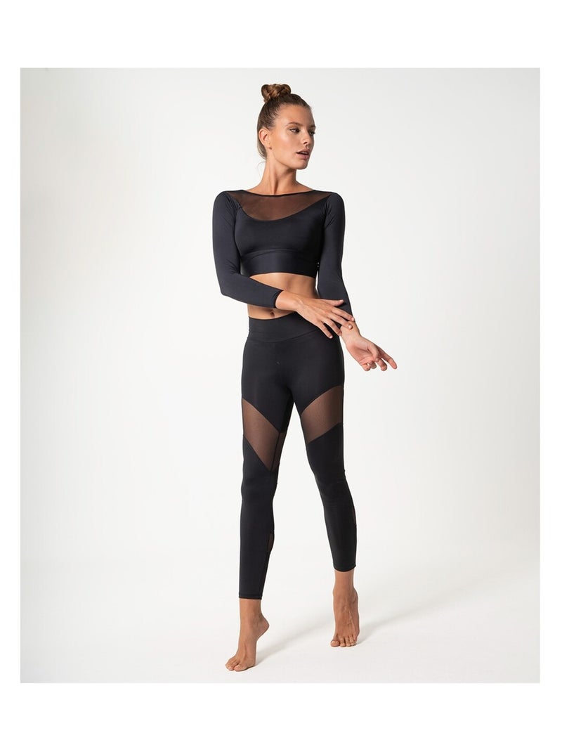 Legging Femme Fitness Taille haute, Chipre Noir Noir - Kiabi