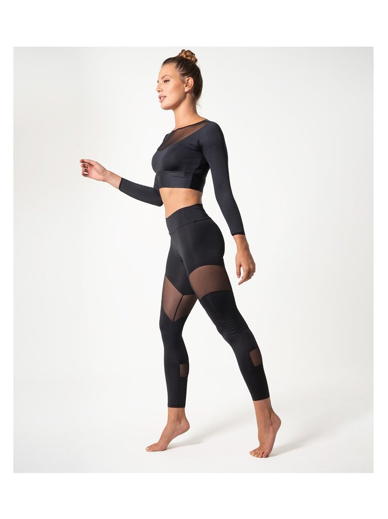 Legging Femme Fitness Taille haute, Chipre Noir Noir - Kiabi