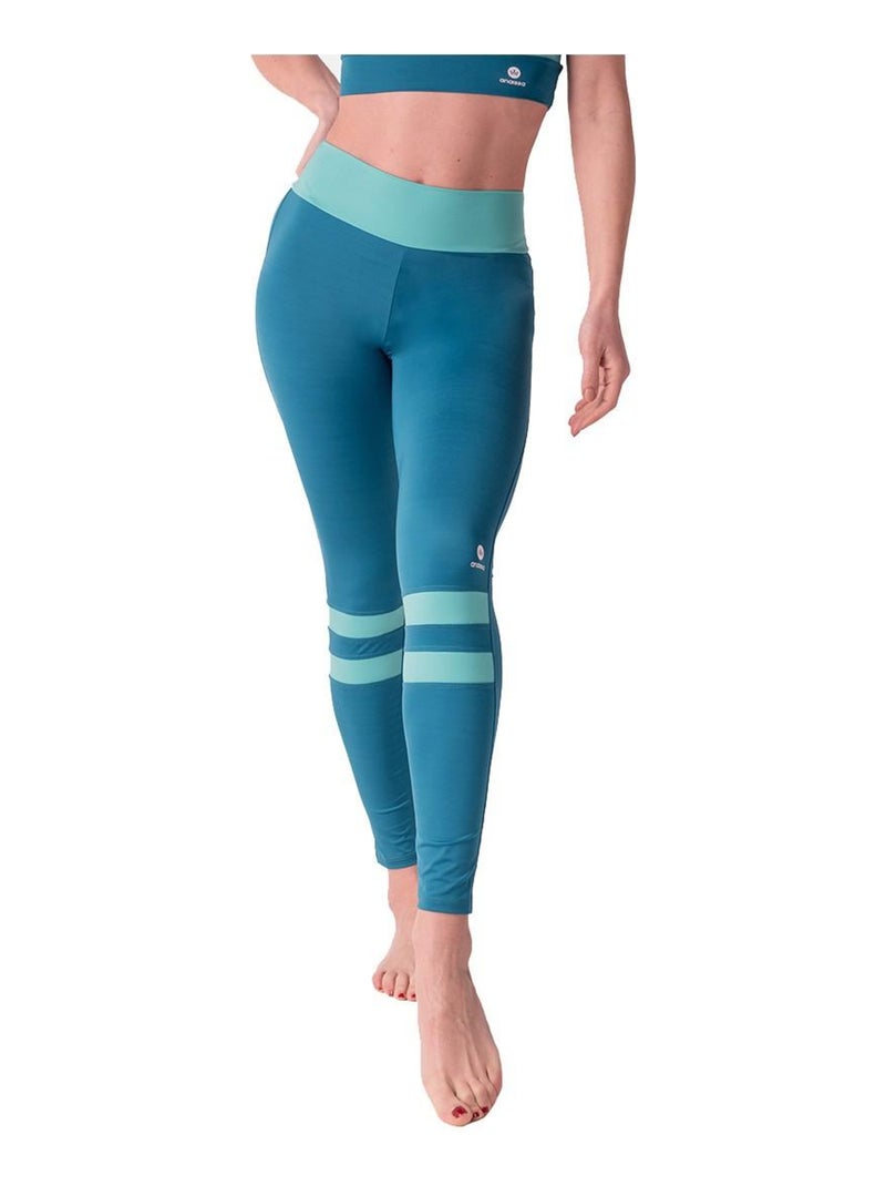 Legging Femme Fitness Taille haute, Flavia Noir Vert - Kiabi