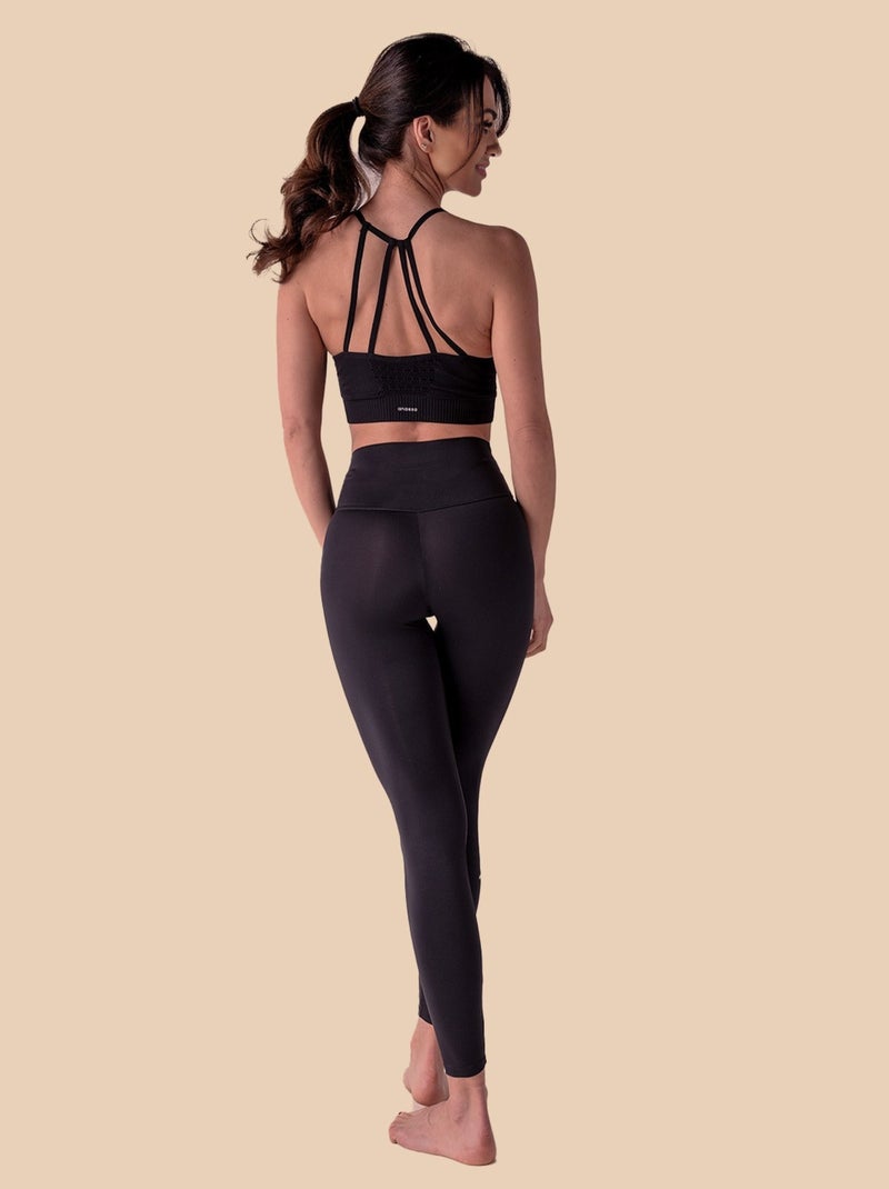 Legging Femme Fitness Taille haute, Natura Noir Noir - Kiabi
