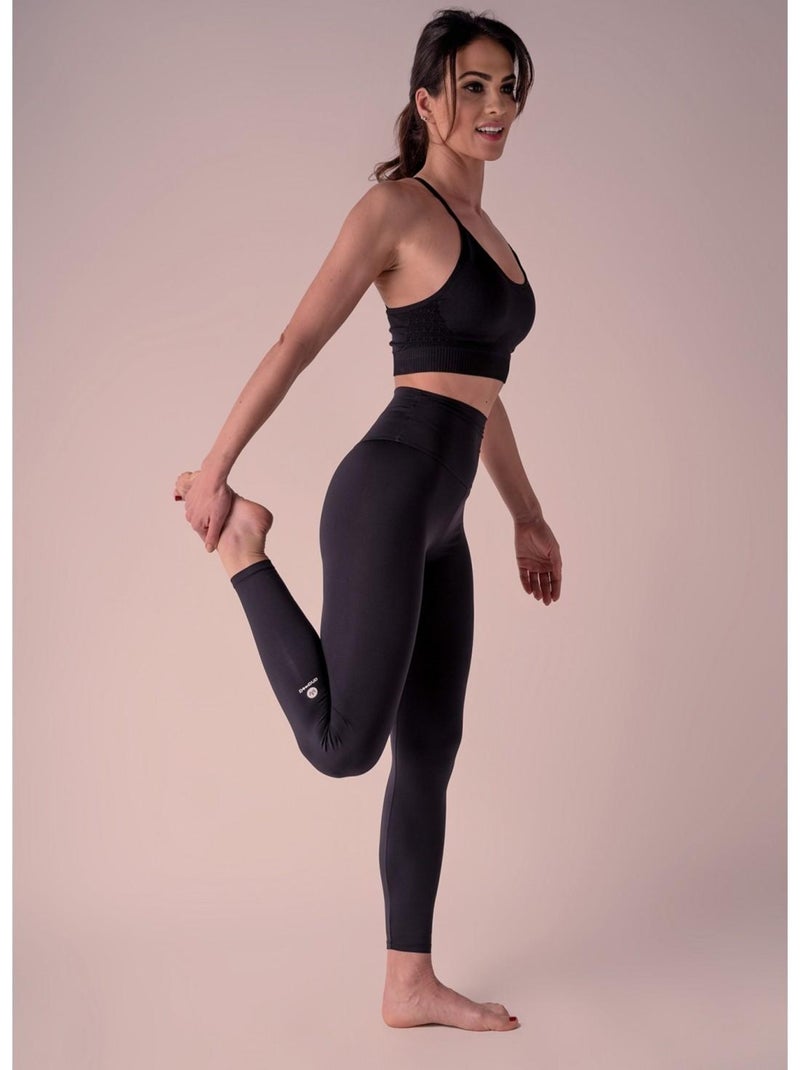 Legging Femme Fitness Taille haute, Natura Noir Noir - Kiabi