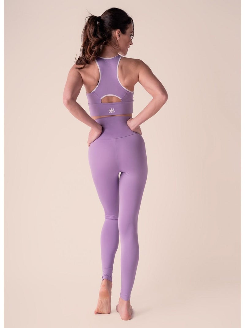 Legging Femme Fitness Taille haute, Natura Violet clair - Kiabi