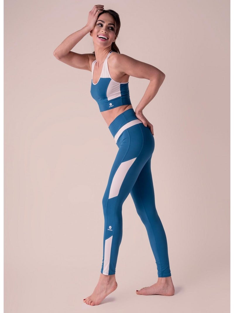 Legging Femme Fitness Taille haute, Sabela Bleu anthracite - Kiabi