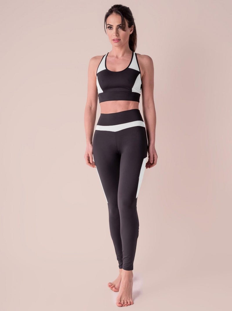 Legging Femme Fitness Taille haute, Sabela Noir Noir - Kiabi