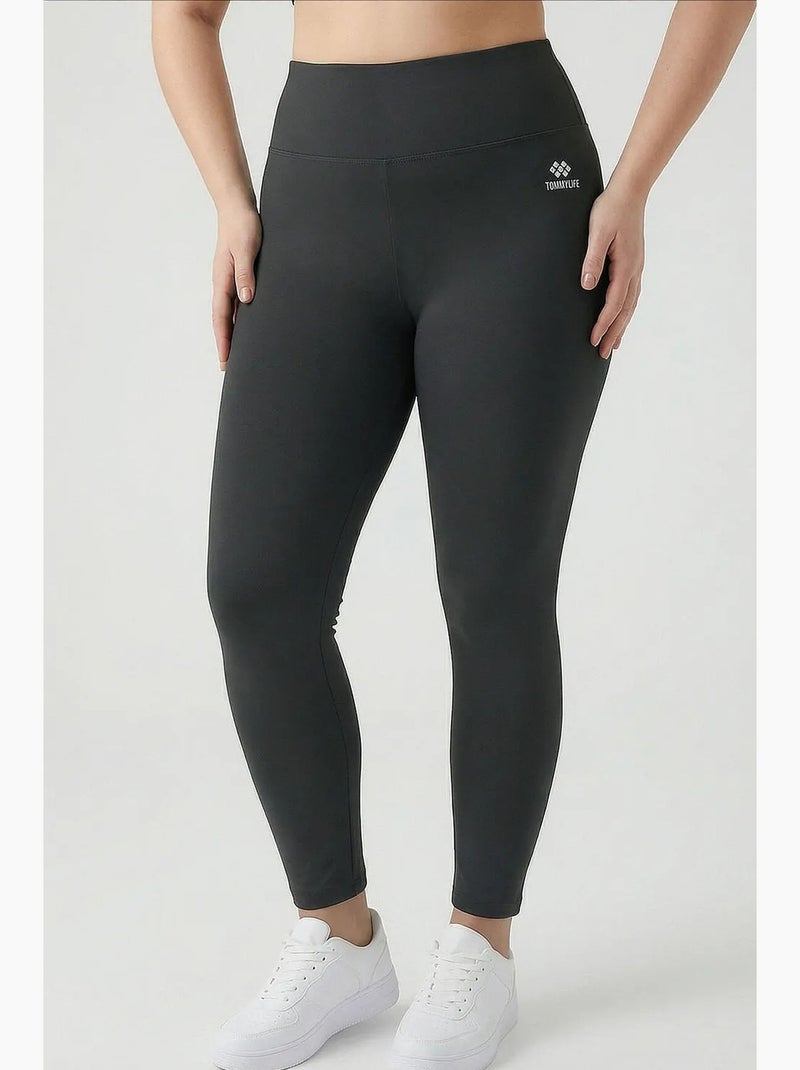 Legging femme taille haute ajusté tommy Gris foncé - Kiabi