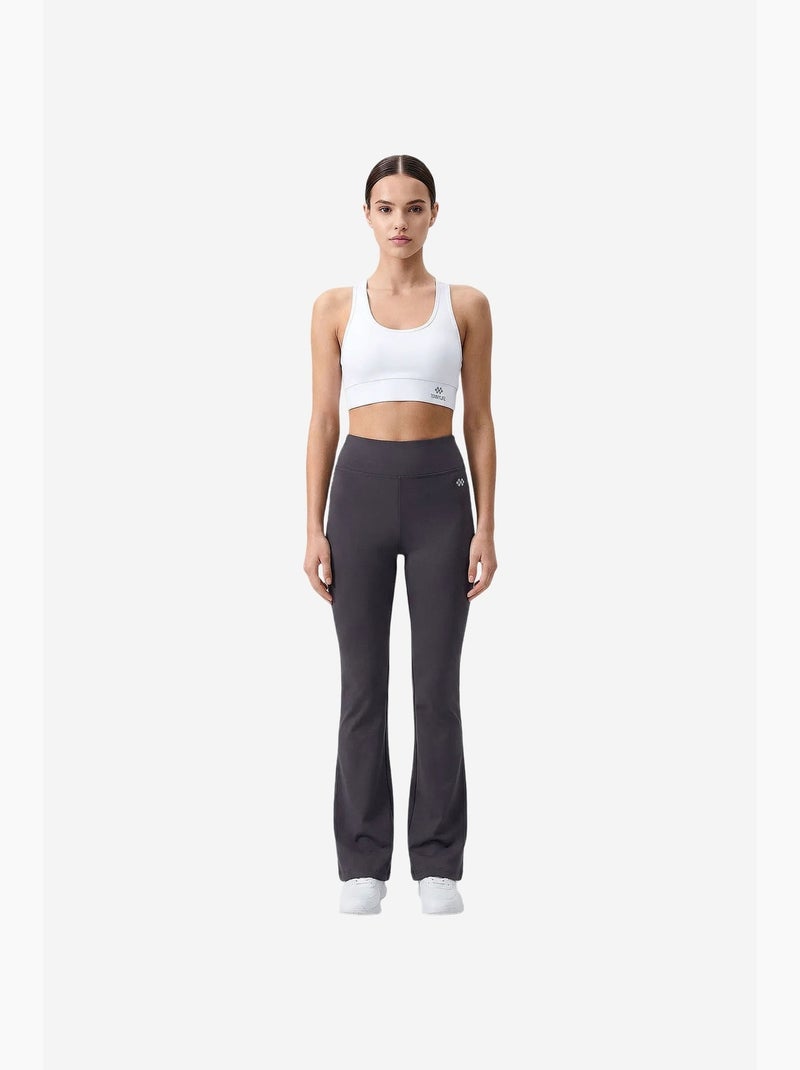 Legging femme taille haute évasé tommy Gris Noir - Kiabi