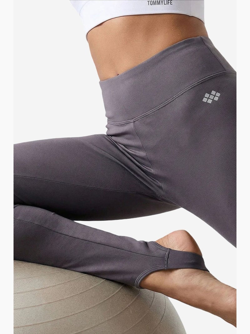 Legging femme taille haute skinny tommy Gris Noir - Kiabi