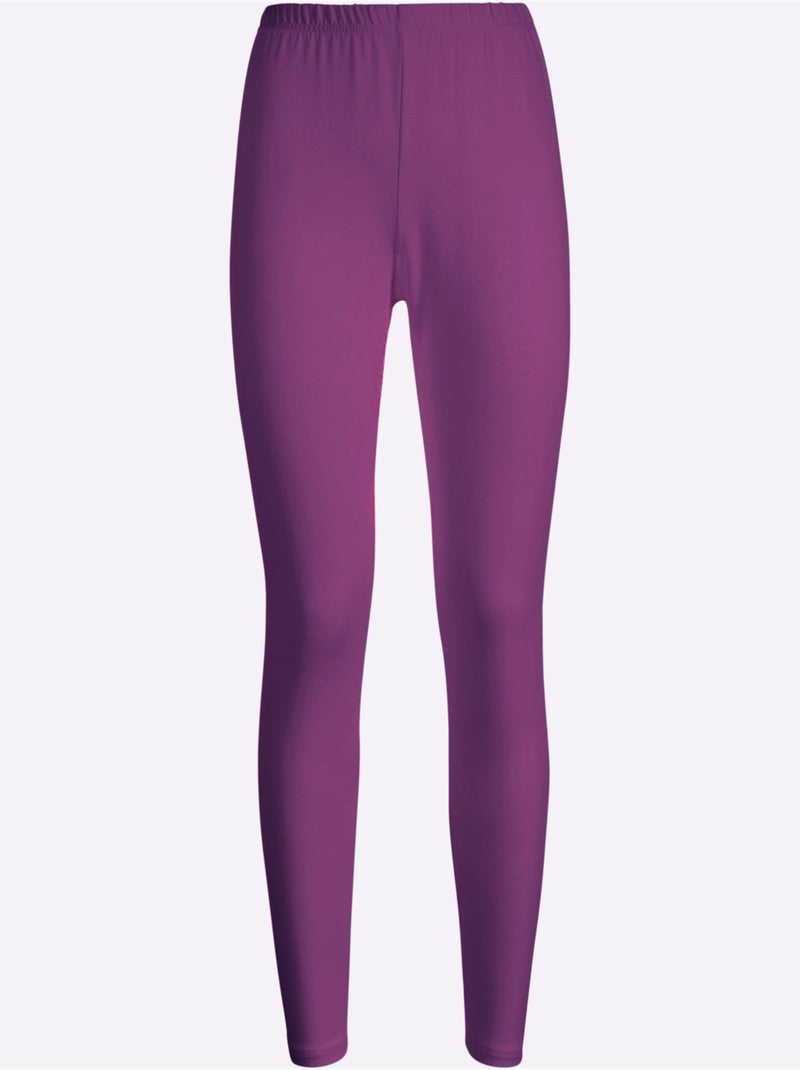 Legging femme uni avec ceinture élastique et coupe ajustée - Taille standard - Moda Vilona Violet - Kiabi