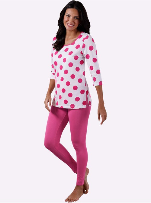 Legging femme uni avec ceinture élastique et manches trois-quarts - Taille standard - Moda Vilona - Kiabi