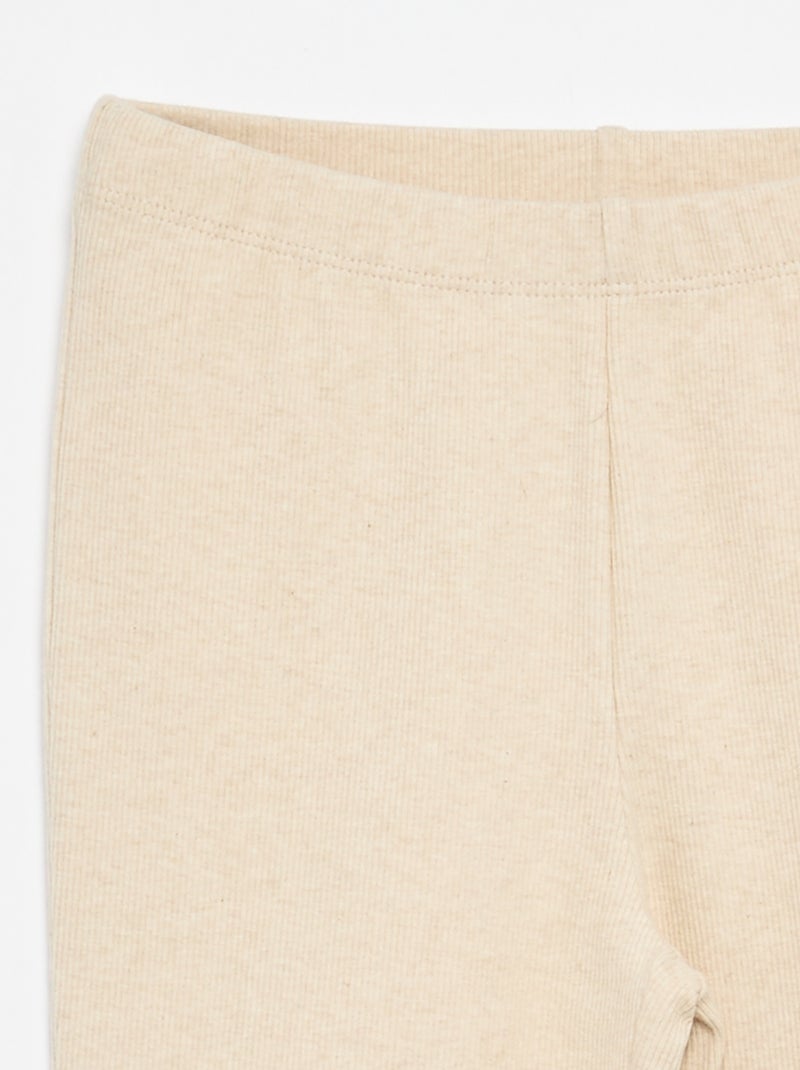 Legging flare en maille côtelée Beige - Kiabi