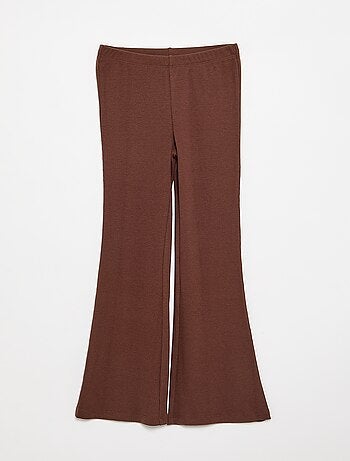 Legging flare en maille côtelée
