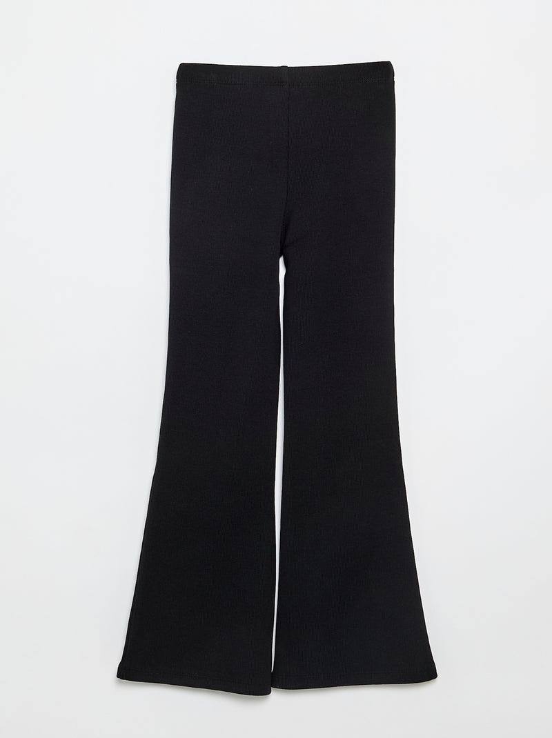 Legging flare en maille côtelée Noir - Kiabi