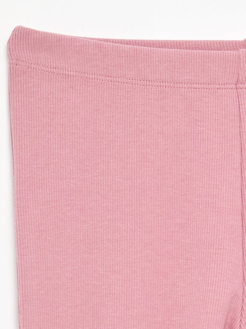 Legging flare en maille côtelée Rose - Kiabi