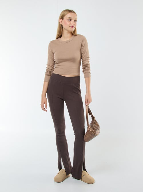 Legging flare en rib - Kiabi