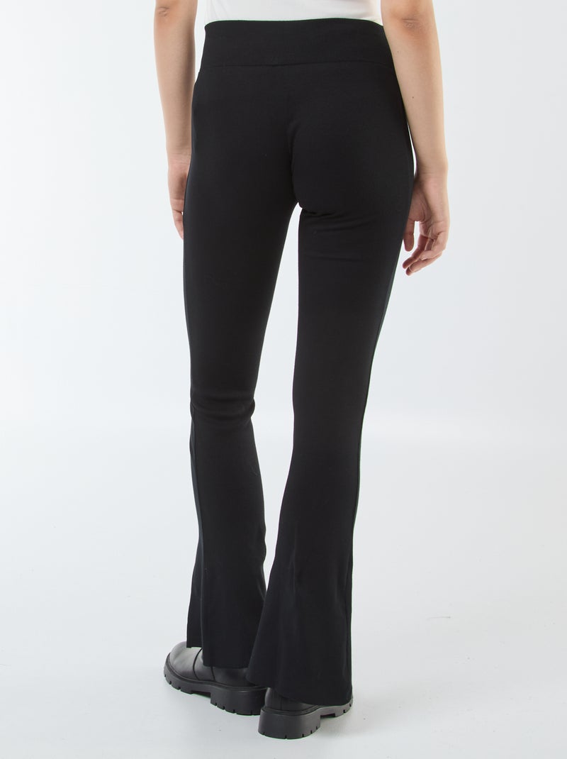 Legging flare en rib Noir - Kiabi