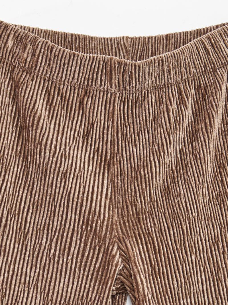 Legging flare fit en texture velours Beige - Kiabi