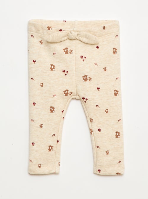 Legging fourré en molleton avec nœud - Kiabi