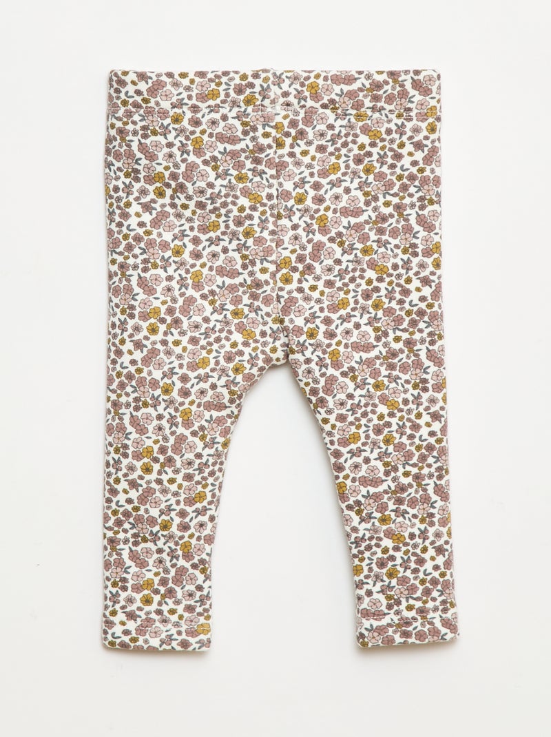 Legging fourré en molleton avec nœud Blanc - Kiabi